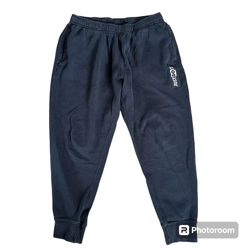 Nike Black Sweatpants Size Large Just Do‎ It Basic Logo Elastic Waist Pull On